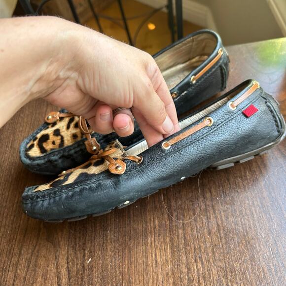 MARC JOSEPH Women's Cypress Braid Black Leopard Leather Golf Loafers SZ 9 - Picture 5 of 10
